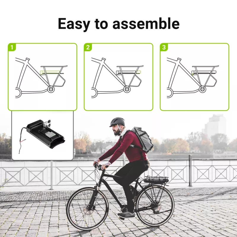 Bateria para e-bike – porta-bagagens – 24 V – 13 Ah