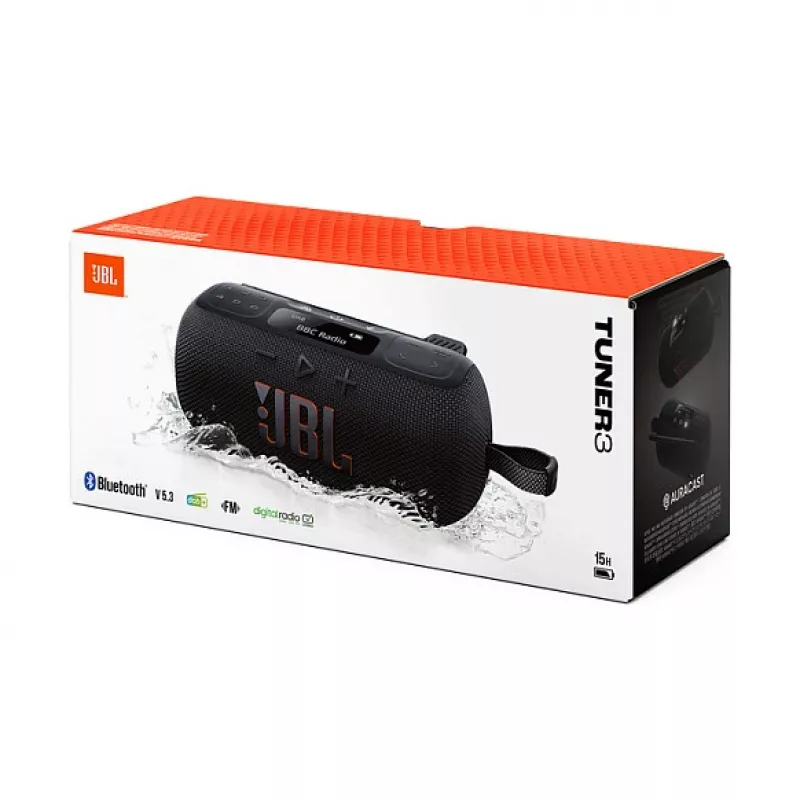 JBL Tuner 3 Rádio portátil DAB/DAB+/FM, 7 W, preto