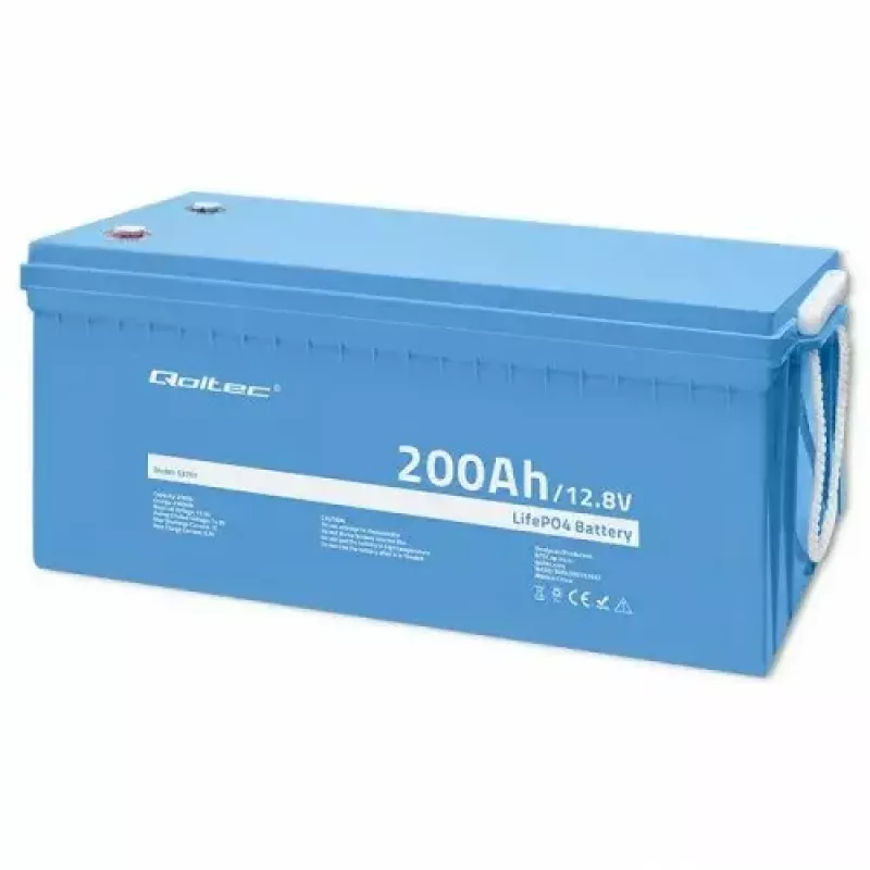 Bateria de veículo Qoltec 53707 Lítio-Ferro-Fosfato 200 Ah 12,8 V