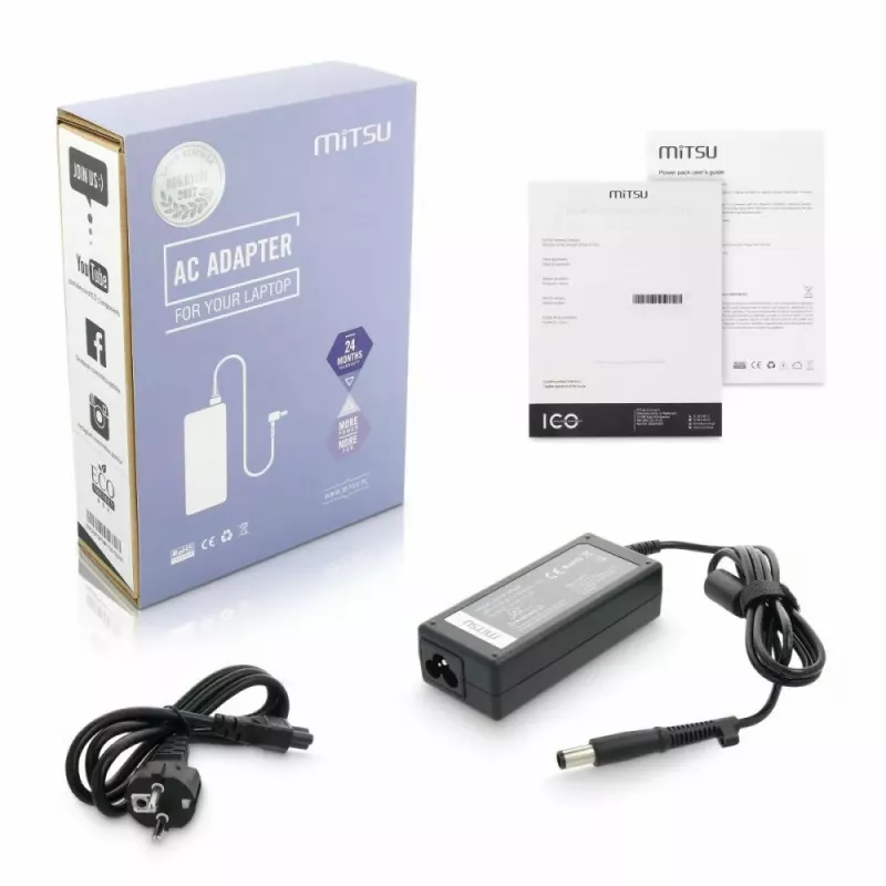 Fonte de alimentação MITSU HP 18,5V 3,5A para portáteis HP, MPN 5ZM024