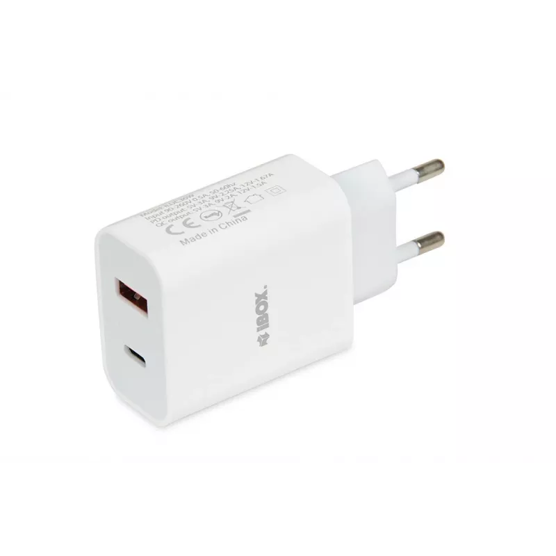 Carregador de interior iBox C-36 Universal Branco Carregamento rápido USB