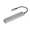 Docking hub IBOX IUH3SL4K USB Type-C 5 Gbit/s, HDMI 4K@30Hz, PD até 100 W, 2x USB-A, 2x USB-C, leitor de cartões, Prateado