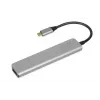 Docking hub IBOX IUH3SL4K USB Type-C 5 Gbit/s, HDMI 4K@30Hz, PD até 100 W, 2x USB-A, 2x USB-C, leitor de cartões, Prateado