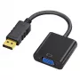 Adaptador DisplayPort para VGA IBOX IADPVGA, ficha DisplayPort macho para conector VGA fêmea de 15 pinos, suporta 1080p, prateado
