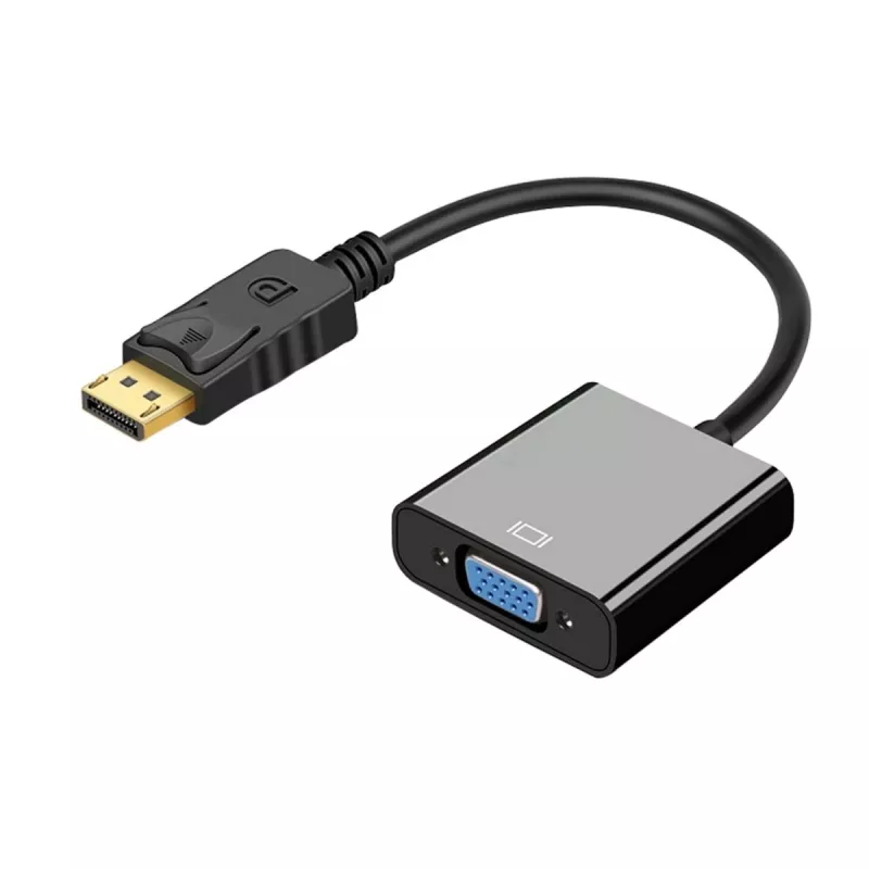 Adaptador DisplayPort para VGA IBOX IADPVGA, ficha DisplayPort macho para conector VGA fêmea de 15 pinos, suporta 1080p, prateado