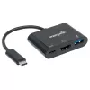Dock/Hub USB-C Manhattan, Portas (x3): HDMI, USB-A e USB-C, 5 Gbit/s (USB 3.2 Gen1 também conhecido como USB 3.0), com Power Delivery (60W) para a porta USB-C (Nota: fonte de alimentação USB-C adicional e USB-