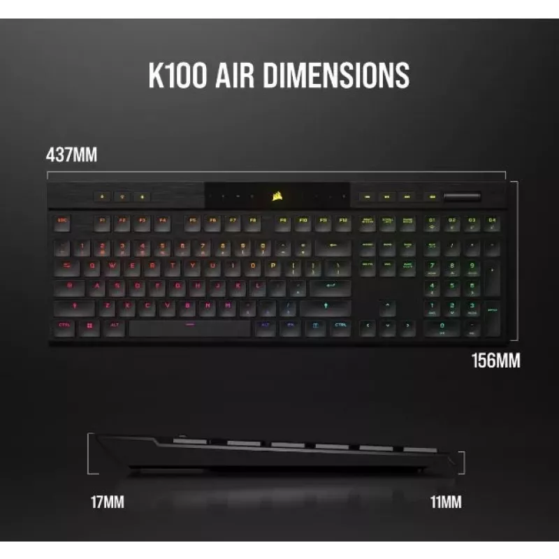 Teclado K100 RGB Air Wireless Ultra Thin Cherry MX