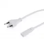 Cabo de alimentação Gembird PC-184/2-W — 1,8 m, ficha Type-C macho para conector C8 fêmea, branco