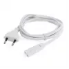 Cabo de alimentação Gembird PC-184/2-W — 1,8 m, ficha Type-C macho para conector C8 fêmea, branco