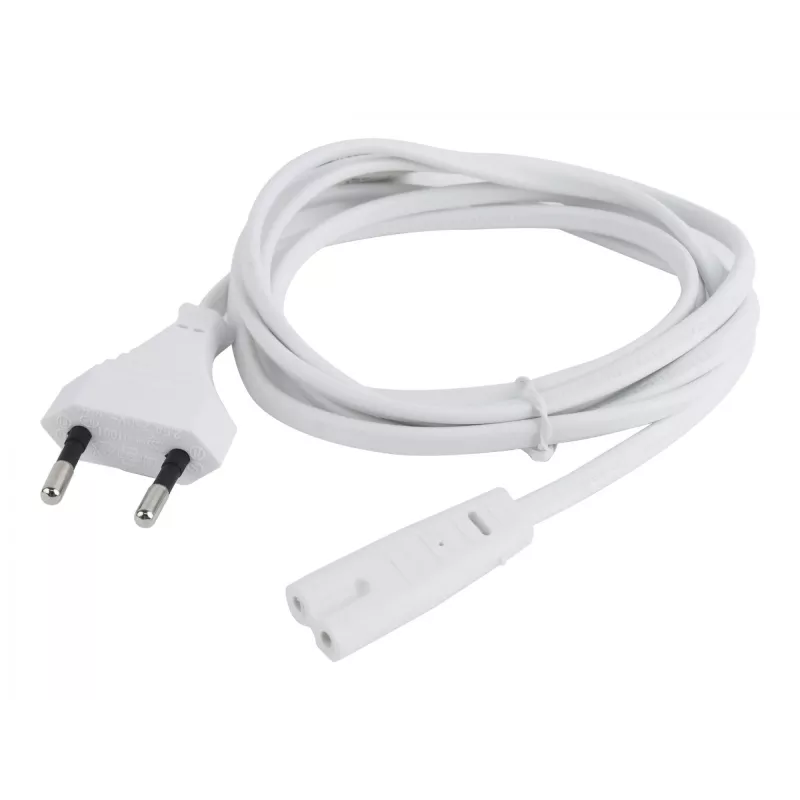 Cabo de alimentação Gembird PC-184/2-W — 1,8 m, ficha Type-C macho para conector C8 fêmea, branco