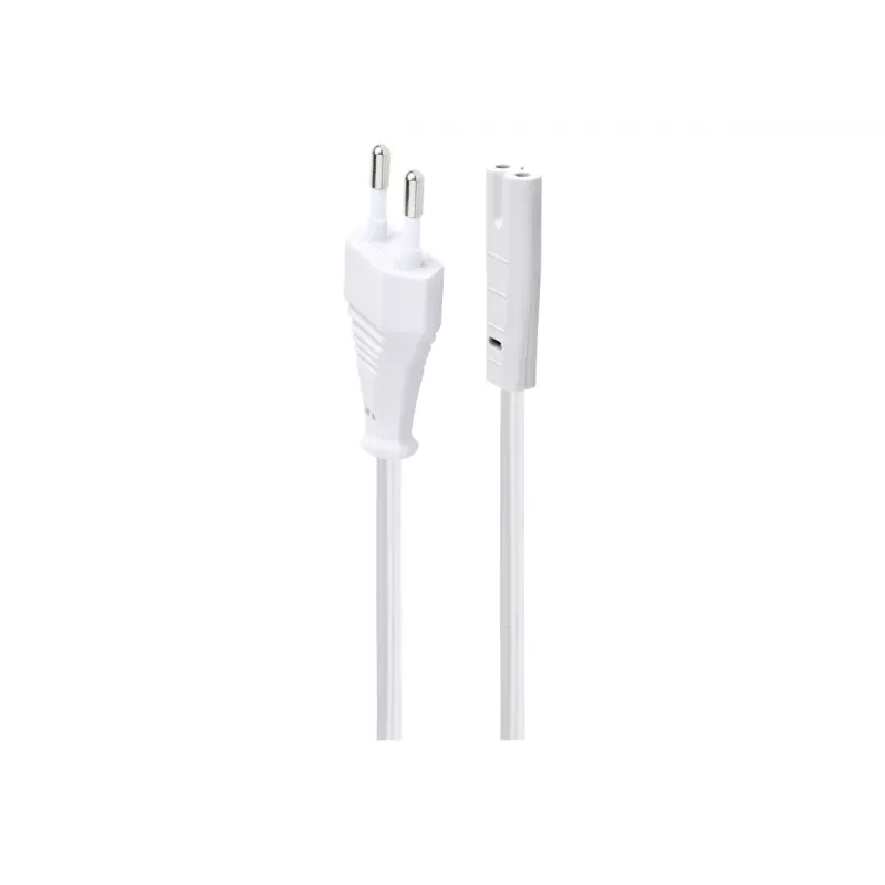 Cabo de alimentação Gembird PC-184/2-W — 1,8 m, ficha Type-C macho para conector C8 fêmea, branco