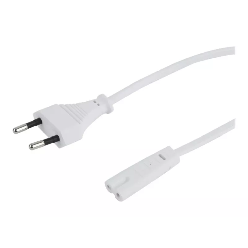 Cabo de alimentação Gembird PC-184/2-W — 1,8 m, ficha Type-C macho para conector C8 fêmea, branco