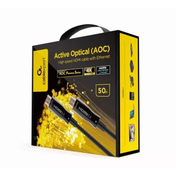 Cabo HDMI Gembird CCBP-HDMI-AOC-50M-02 50 m, HDMI Type A, HDMI 2.0, 18 Gbit/s, preto