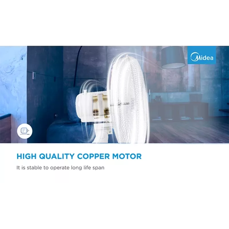 Ventilador de mesa Midea FT40-21M — 40 cm de diâmetro, 3 velocidades, oscilação, 25 W, Branco