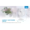 Ventilador de mesa Midea FT40-21M — 40 cm de diâmetro, 3 velocidades, oscilação, 25 W, Branco