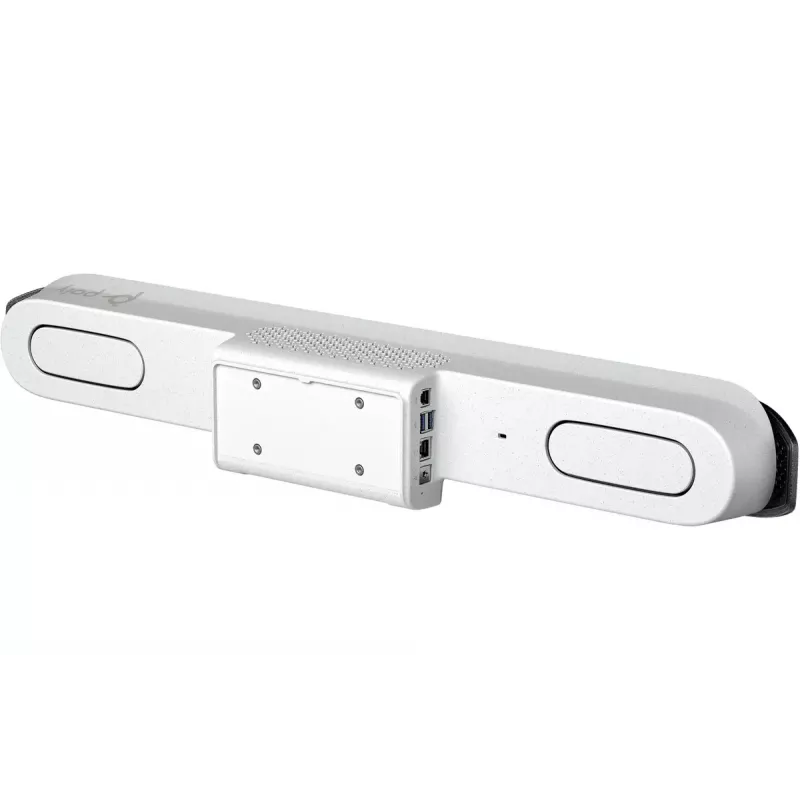 HP POLY POLY Studio X52 barra de vídeo tudo-em-um — 4K UHD, 30 fps, campo de visão de 95°, zoom digital de 5x, Wi‑Fi, Bluetooth, Android, branco