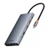 Hub 13in1 Baseus PortalJoy USB-C para HDMI+DP+VGA+C+USB+PD+RJ45+SD/TF+3,5mm (cinzento)