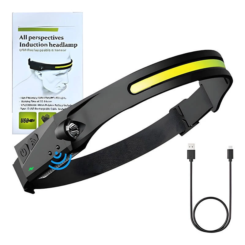 Lanterna de cabeça Superfire HL65 120 lm USB-C recarregável – luz LED mãos livres