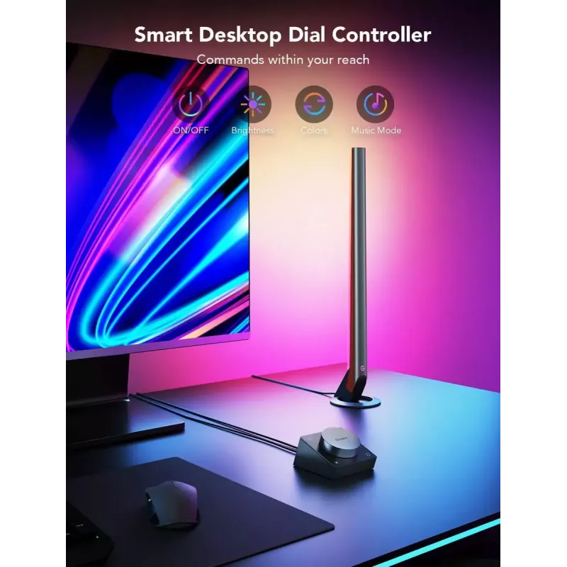 Barras de luz gaming de mesa e suspensas Govee H6047 RGBIC Wi‑Fi, iluminação RGBIC multizona