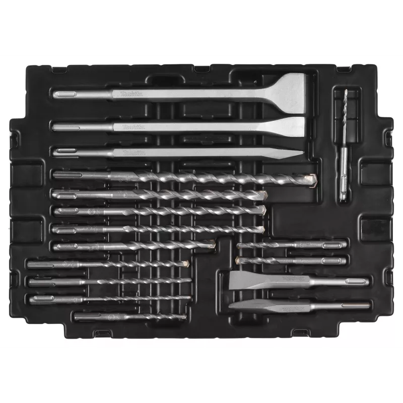 CONJUNTO DE BROCAS SDS + CINZÉIS MAKITA 17 peças EM MALA MAKPAC