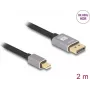 Cabo DeLOCK Mini DisplayPort para DisplayPort 8K 60 Hz 2 m cinzento metal