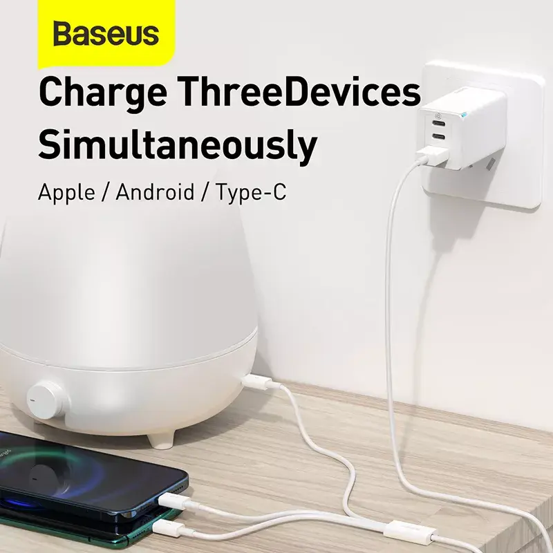 Cabo USB Baseus Superior USB 2.0 1,5 m USB A USB C/Micro USB A/Lightning branco