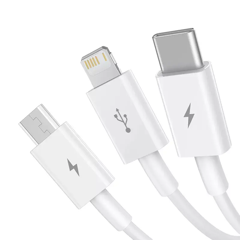 Cabo USB Baseus Superior USB 2.0 1,5 m USB A USB C/Micro USB A/Lightning branco