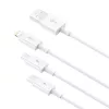 Cabo USB Baseus Superior USB 2.0 1,5 m USB A USB C/Micro USB A/Lightning branco