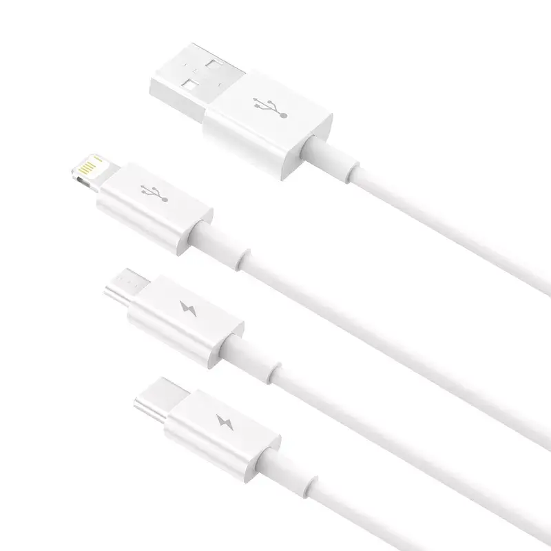 Cabo USB Baseus Superior USB 2.0 1,5 m USB A USB C/Micro USB A/Lightning branco