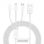 Cabo USB Baseus Superior USB 2.0 1,5 m USB A USB C/Micro USB A/Lightning branco