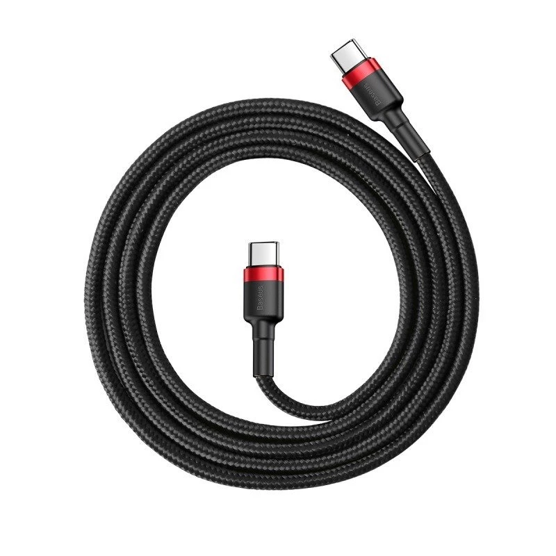 Cabo USB Baseus Cafule 2m USB-C preto vermelho