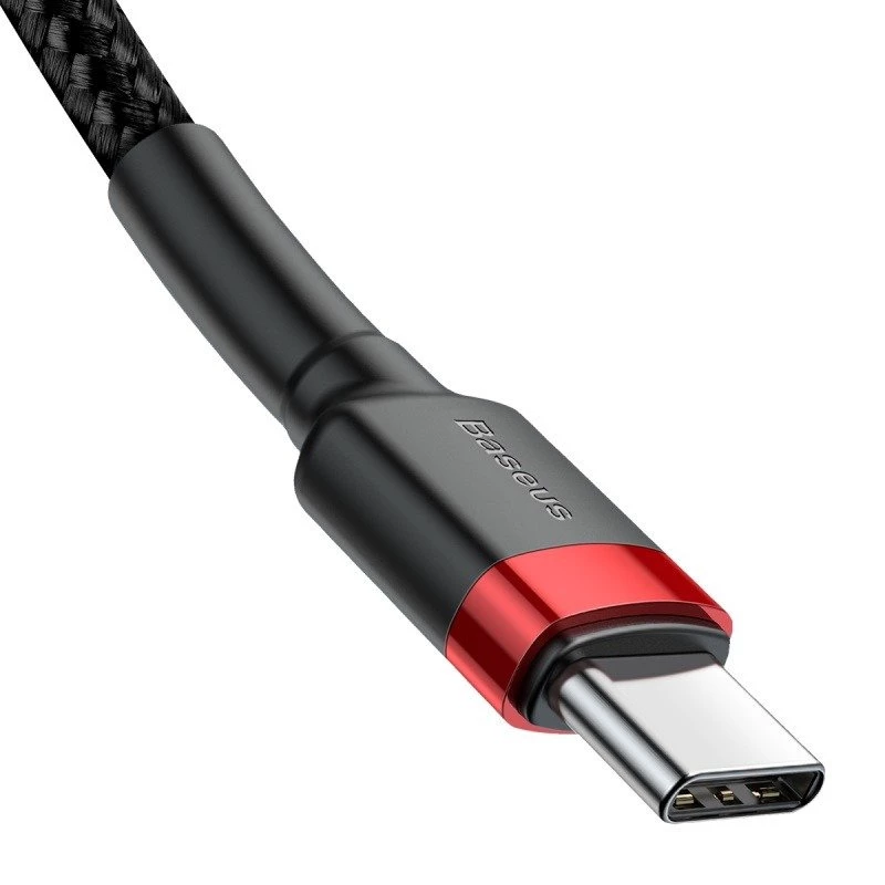Cabo USB Baseus Cafule 2m USB-C preto vermelho