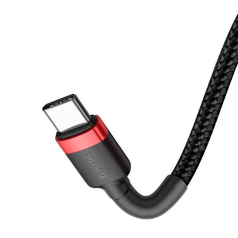 Cabo USB Baseus Cafule 2m USB-C preto vermelho