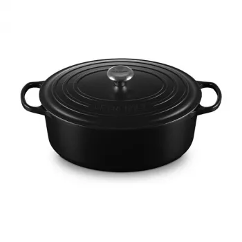 Le Creuset Signature Assadeira preta oval 33 cm