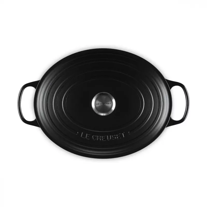 Le Creuset Signature Assadeira preta oval 33 cm