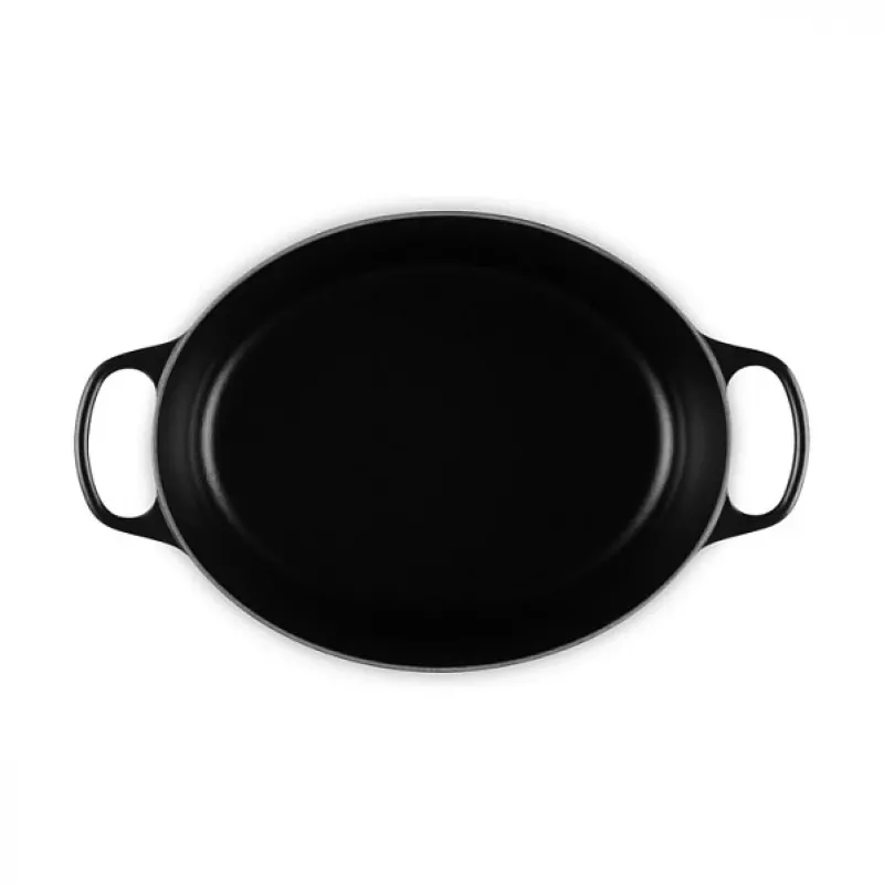 Le Creuset Signature Assadeira preta oval 33 cm