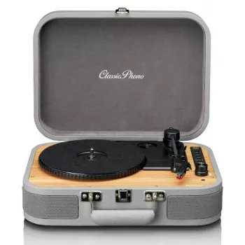 Gira-discos maleta Lenco TT-116GR leitor de vinil portátil com Bluetooth 5.0, USB, AUX, altifalantes incorporados, 4W, suporta discos de 7/10/12 polegadas