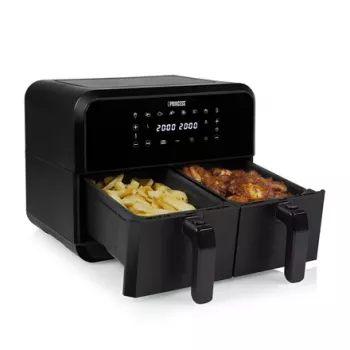 Fritadeira de ar Princess 1.182068.01.001 fritadeira de ar quente de câmara dupla 8 L 2400 W 220 °C Touch LED (preto)