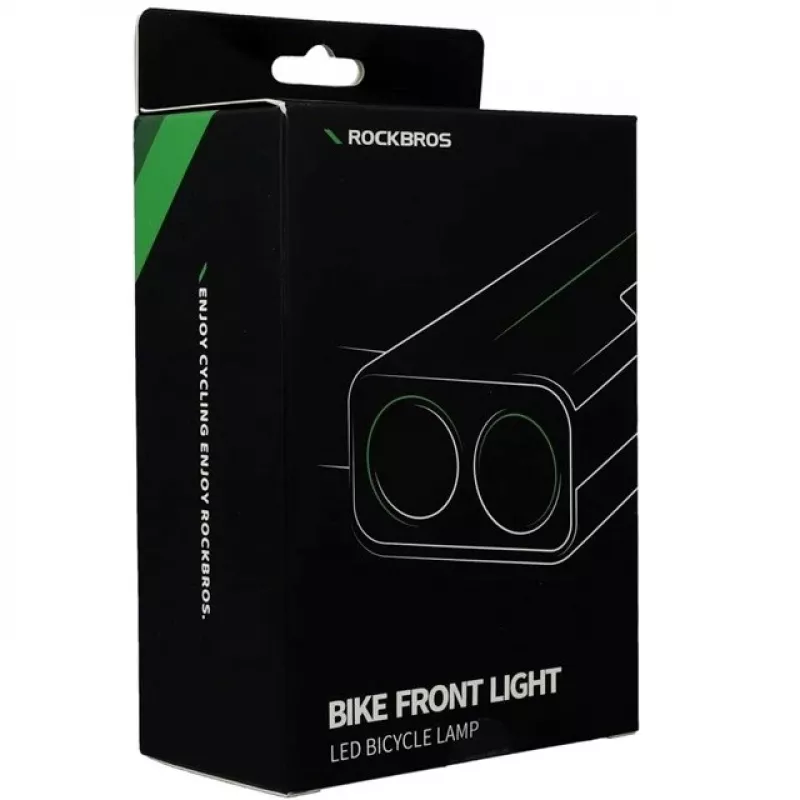 Rockbros luz de bicicleta com função de power bank + cabo de USB-C para USB-A, 850 lm, preto