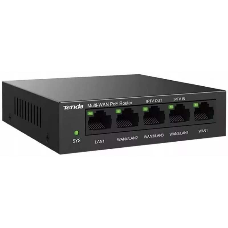 Router com fios Tenda G0-5G-PoE Gigabit Ethernet preto IPSec VPN