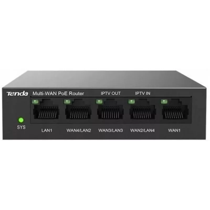Router com fios Tenda G0-5G-PoE Gigabit Ethernet preto IPSec VPN