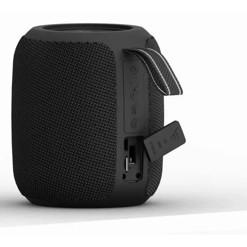 Altifalante portátil mono GEMBIRD GMB Audio SPK-BT-LED-05-BK — 8 W RMS, driver de 6,6 cm, Bluetooth, suporte MicroSD, cilindro preto