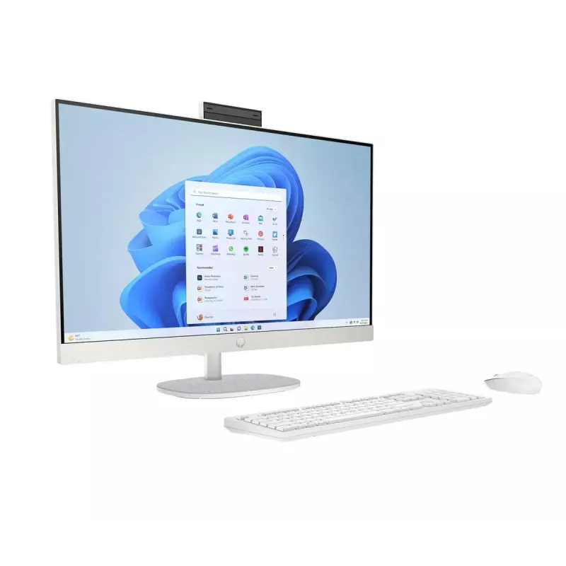 PC All-in-One HP 27-cr0222nw — HP All-in-One desktop com AMD Ryzen 7 7730U, 16 GB RAM, 512 GB SSD, 27 polegadas FHD, Windows 11 Home, Wi‑Fi 6