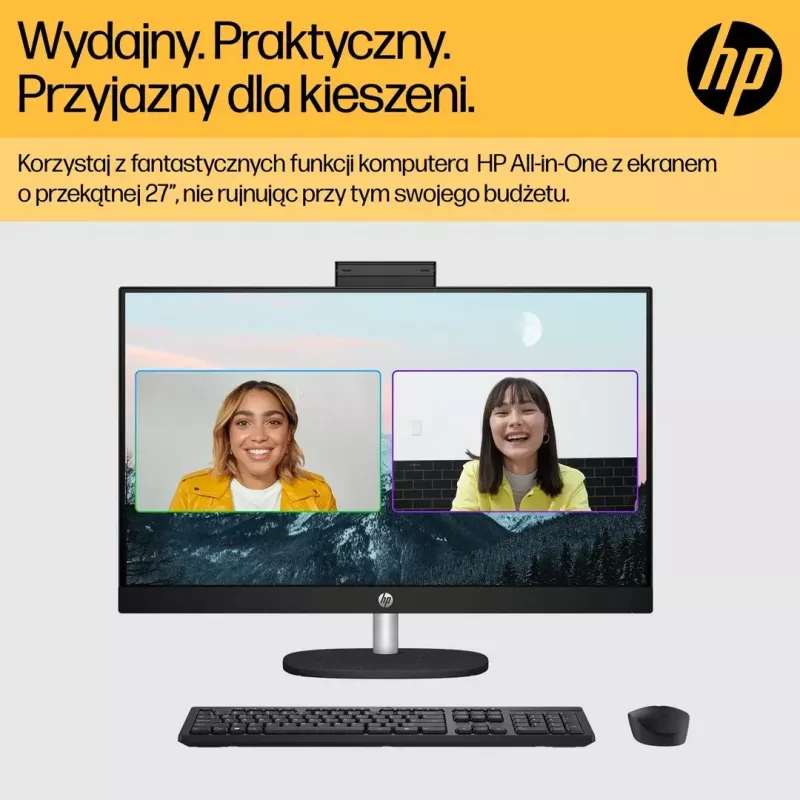 PC All-in-One HP 27-cr0232nw — AMD Ryzen 5 7520U, 16GB RAM, 512GB SSD, 27 polegadas FHD, Windows 11 Home, Wi‑Fi 6 (branco)