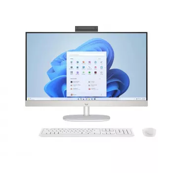 PC All-in-One HP 27-cr0232nw — AMD Ryzen 5 7520U, 16GB RAM, 512GB SSD, 27 polegadas FHD, Windows 11 Home, Wi‑Fi 6 (branco)