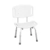 Banco de duche REHA FUND WILSON RF-820 com encosto recortado, assento em PVC em forma de U, altura ajustável 75–85 cm, suporta até 110 kg, branco