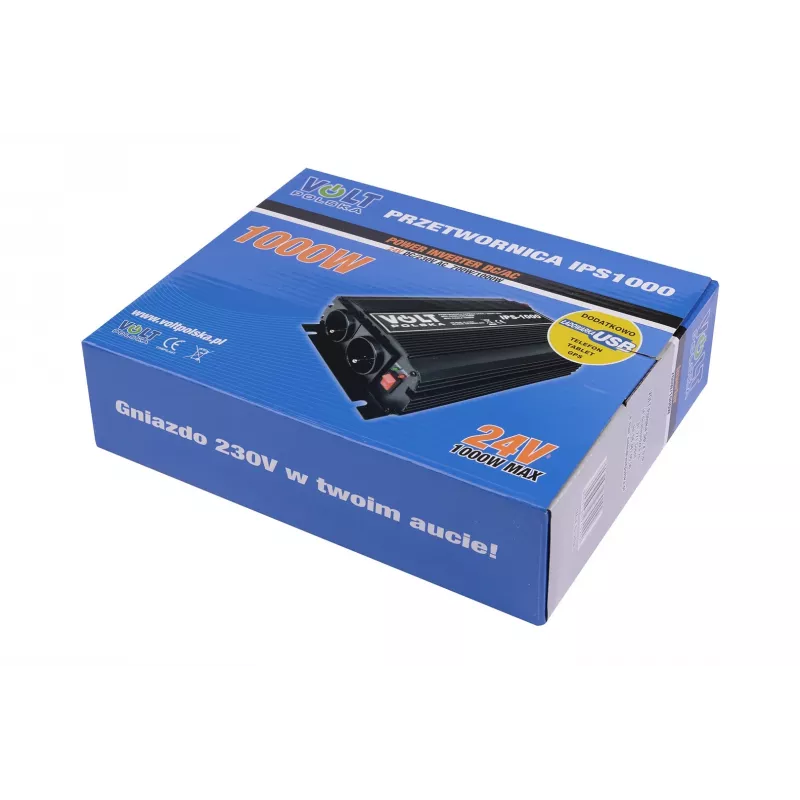 Volt Polska IPS-1000 24/230 V Inversor de onda sinusoidal modificada, 700 W contínuos / 1000 W de pico