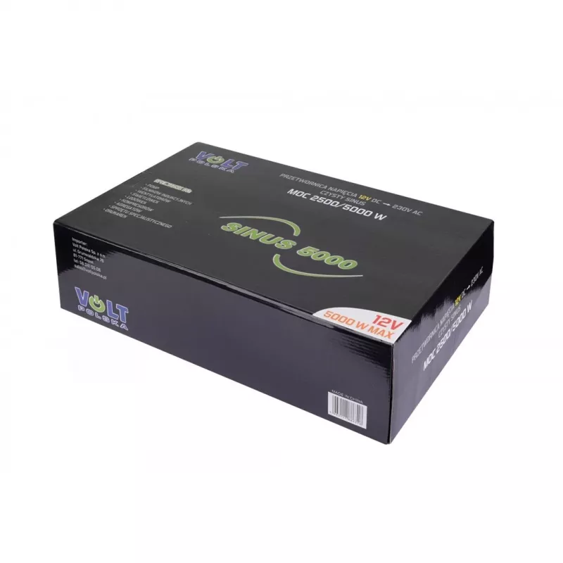Conversor de tensão Volt SINUS 5000 12V para 230V (potência contínua 2500W, potência de pico 5000W)