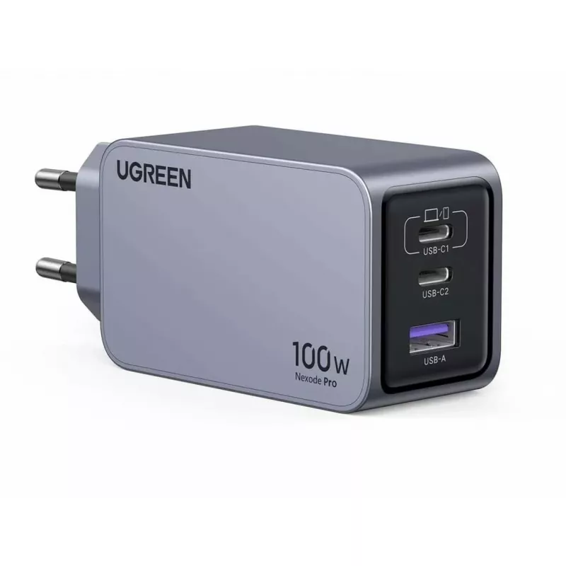 Carregador de interior UGREEN Nexode Pro 3 portas GaN PD carregamento rápido 2 USB Type-C