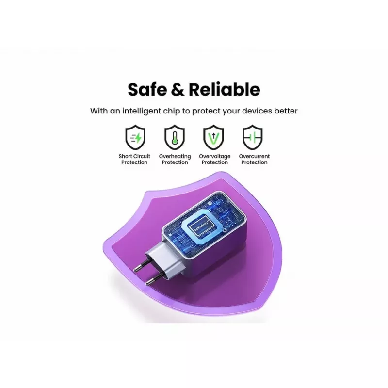 Carregador de interior UGREEN Nexode Pro 3 portas GaN PD carregamento rápido 2 USB Type-C